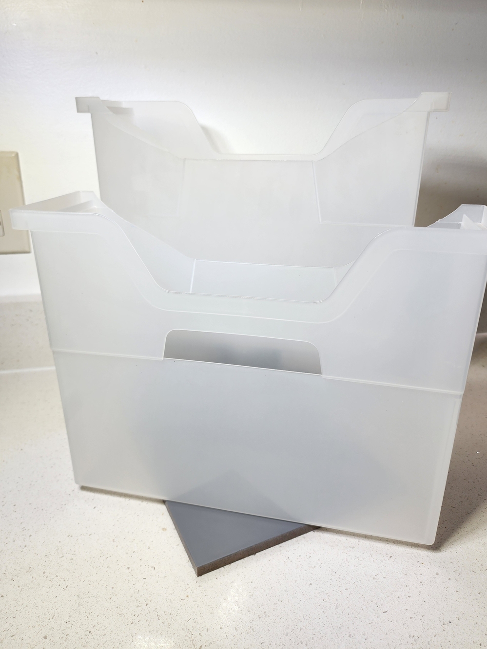 2 Pack White Plastic File Organizer - Home Office Storage Made In USA
